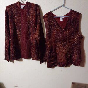 XL Coldwater Creek Open Cardigan and Shell career wear